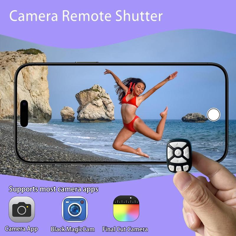 Multifunctional Wireless Remote Control Ring, Selfie Video Controller for Phone, Mobile Remote Control, Automatic Page Turner for Various APP, Selfie Accessories