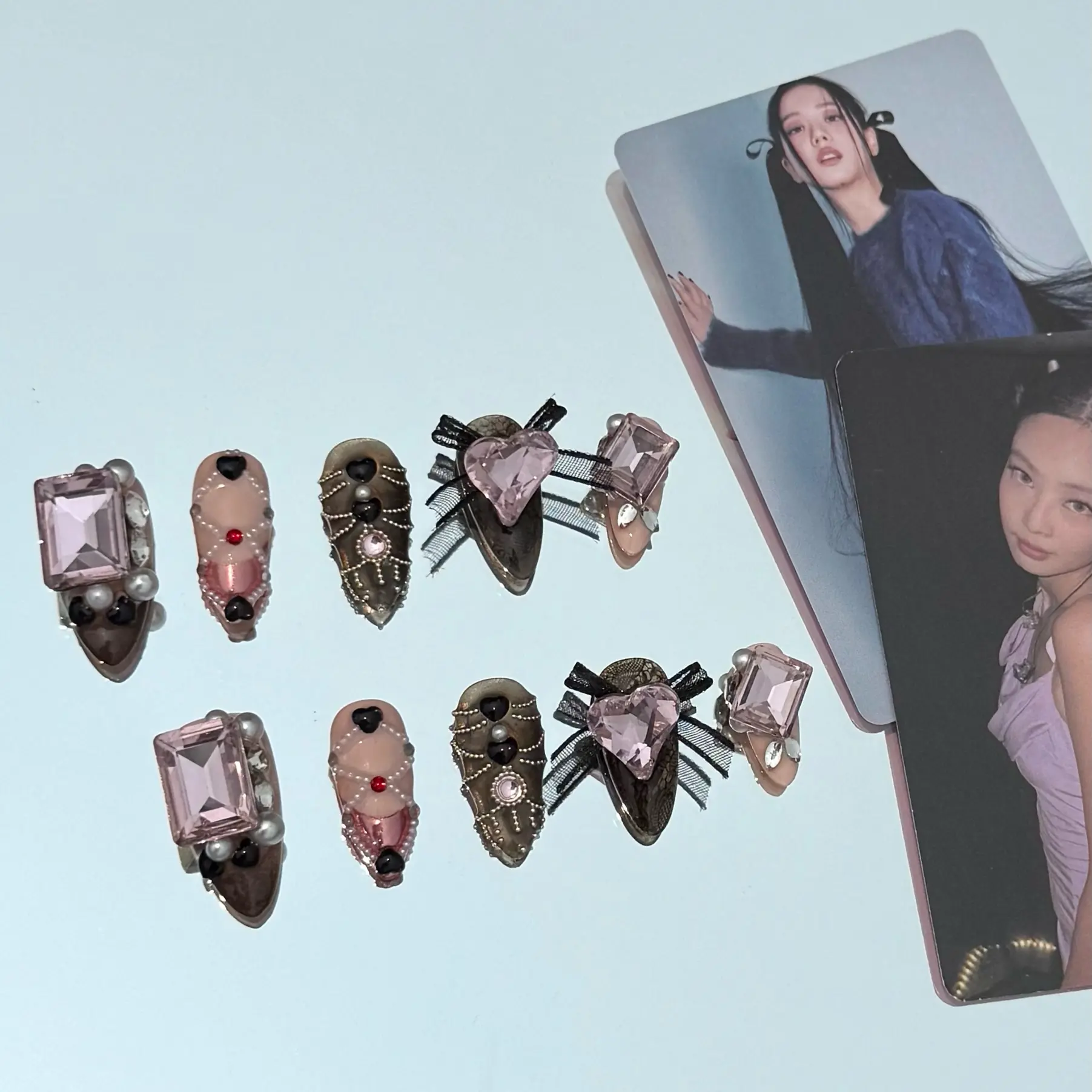 RosePop | BLACKPINK-Inspired Press-On Nails (Premium Almond)