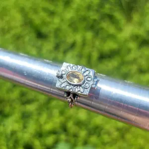Natural Citrine POISON Ring. Sterling Silver. Size 7