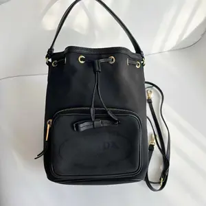 Pre-owned PRADA Canvas Crossbody Bags 2 Way Bucket Drawstring Black CPU0512