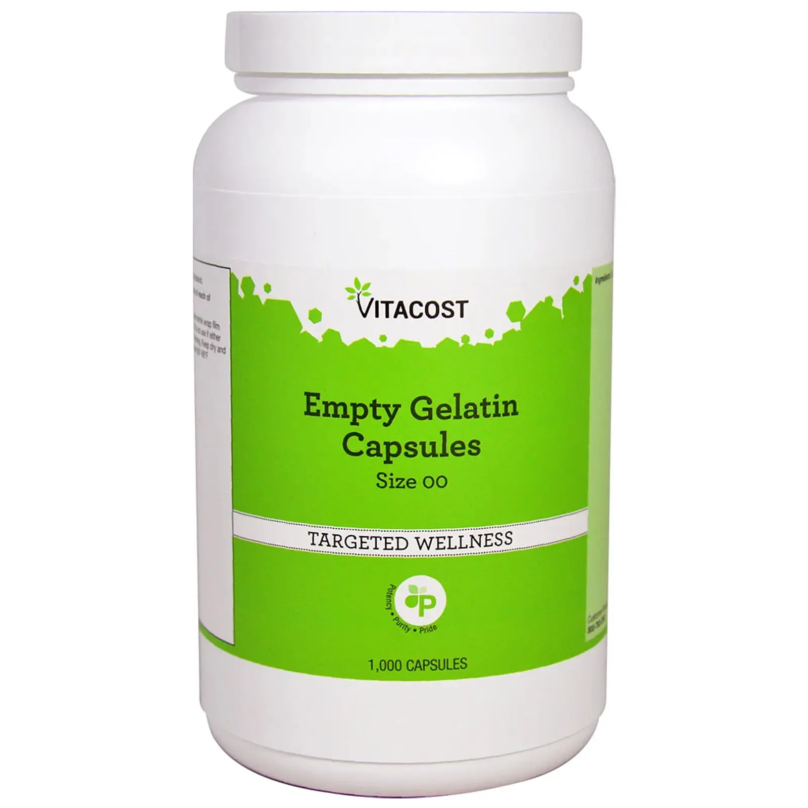 Vitacost Empty Gelatin Capsules, Size 00, 1,000 Capsules