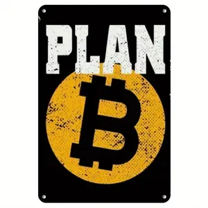 Bitcoin Project "Wall Art Sign - 8X12 Inch Rectangular Plaque For Home, Bar, Cafe, Garage Decor Metal Signs