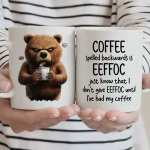 Funny Mug, Coffee Spelled Backwards Is Eeffoc, Sarcastic Coffee Lover Gift for Coworker, Friend, or Family, Coffee Cup for Birthday, Christmas, or Any Occasion
