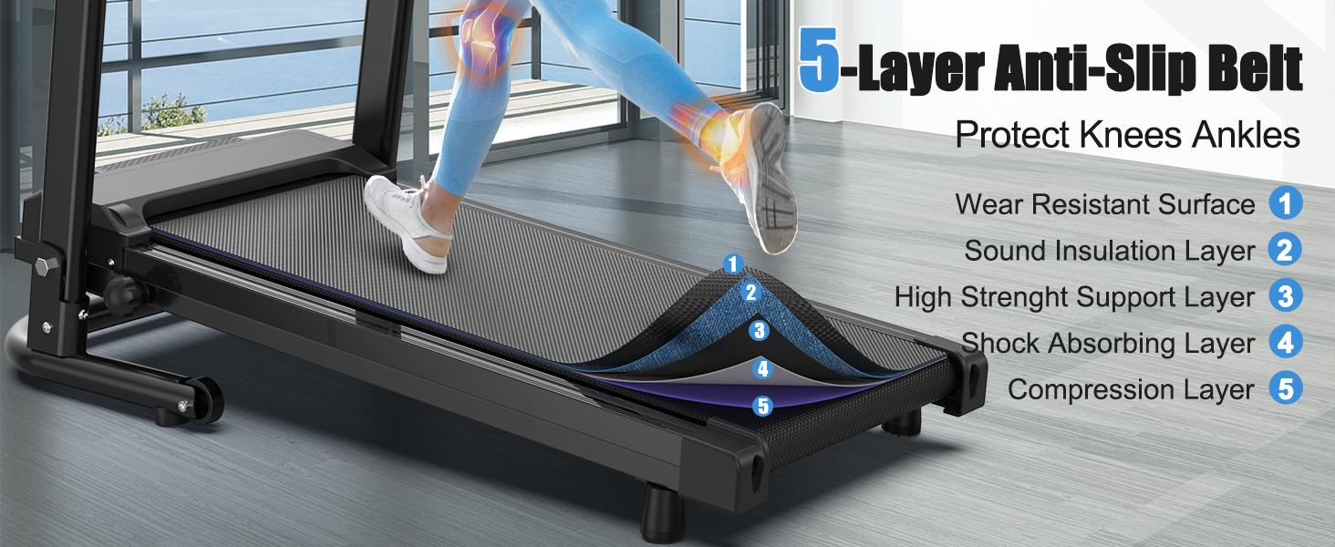 [New arrival] Foldable Treadmill for Home, 2.5HP Portable Treadmill with Handles, 300 lbs Capacity, APP Control & LED Display - Folding Walking Pad for Fitness