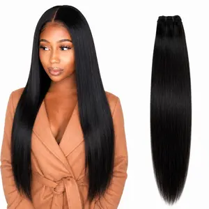Natural Color Human Hair Bundles, Soft Full Hair Weave Extensions for Daily Styling