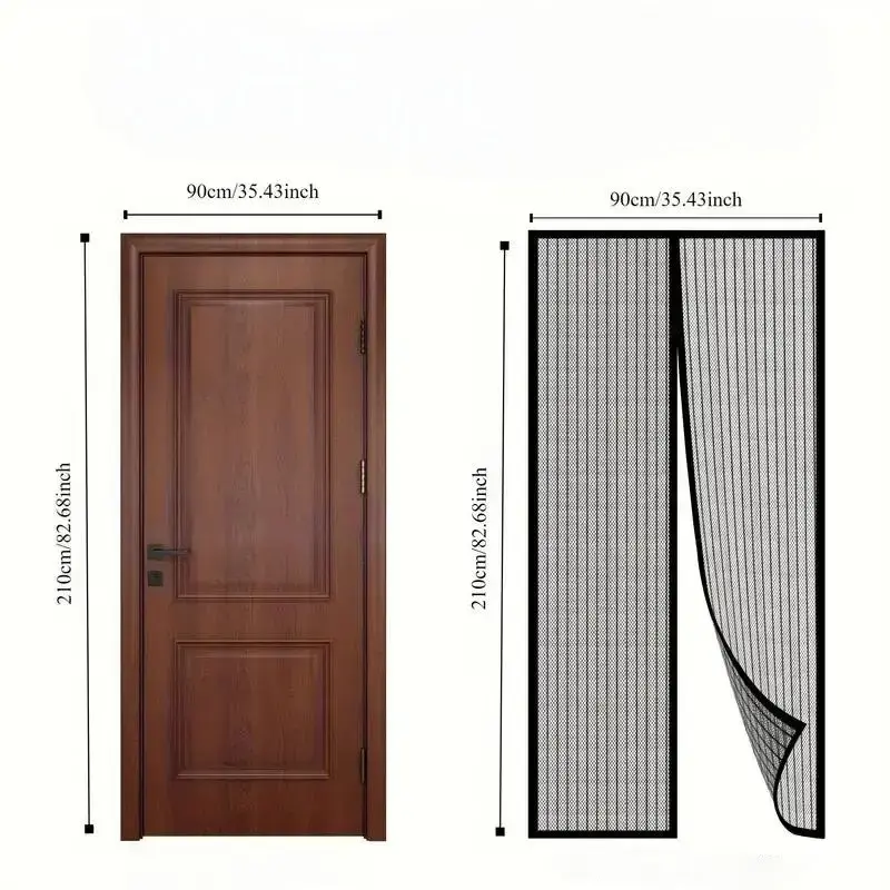 Magnetic Screen Door - Hands-Free, Self-Sealing Nylon Mesh Magnetic Door for Pets & Children, Magnetic Doors