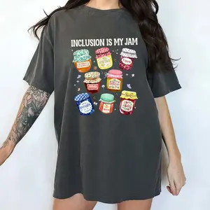 MAPTEES Inclusion Is My Jam Comfort Colors Shirt, Special Education Teacher T-shirt, Kindness Graphic Tee, Be Kind Inspirational Outfits, Gift For Her