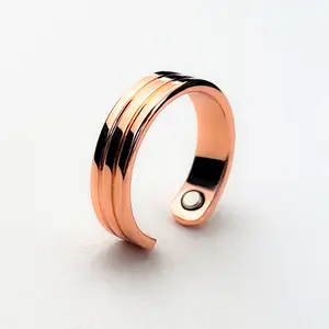 100% Pure Copper Magnetic Therapy Ring, Adjustable Copper Ring for Men & Women, Handmade Copper Jewelry