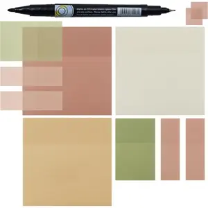 Transparent 3"x3" Sticky Notes, Waterproof Translucent Sticky Note Pads for Book Annotation, Clear Post-it Notes for Bible Study, School, Office