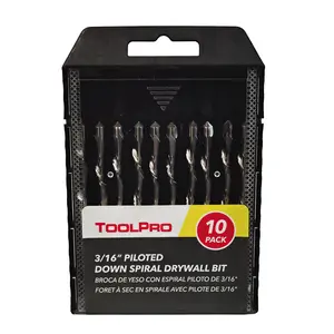 ToolPro 3/16 in. Piloted Down Spiral Cutout Bit - 10 Pack