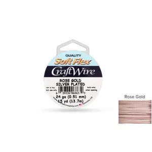 Soft Flex Craft Wire Non-Tarnish Rose-Gold Finish 24 Gauge - 45ft