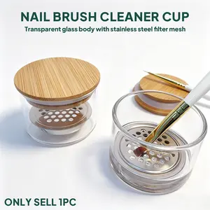 Nail Art Brush Cleaning Cup with Lid - Multiple Styles Filter Mesh Soak Off Bowl, Extend Brush Life, for Nail Techs/Hobbyists