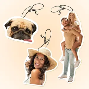 Custom Double-Sided Photo Personalized Air Freshener - 1pc Hanging Crop Ornament, Car Interior Fragrance Accessory, Wardrobe Deodorizer
