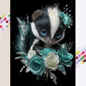 Skunk Pattern Animals DIY Diamond Arts Colorful Painting Kit without Frame, DIY 5D Diamond Arts Colorful Painting Kit, Wall Art Decor for Home