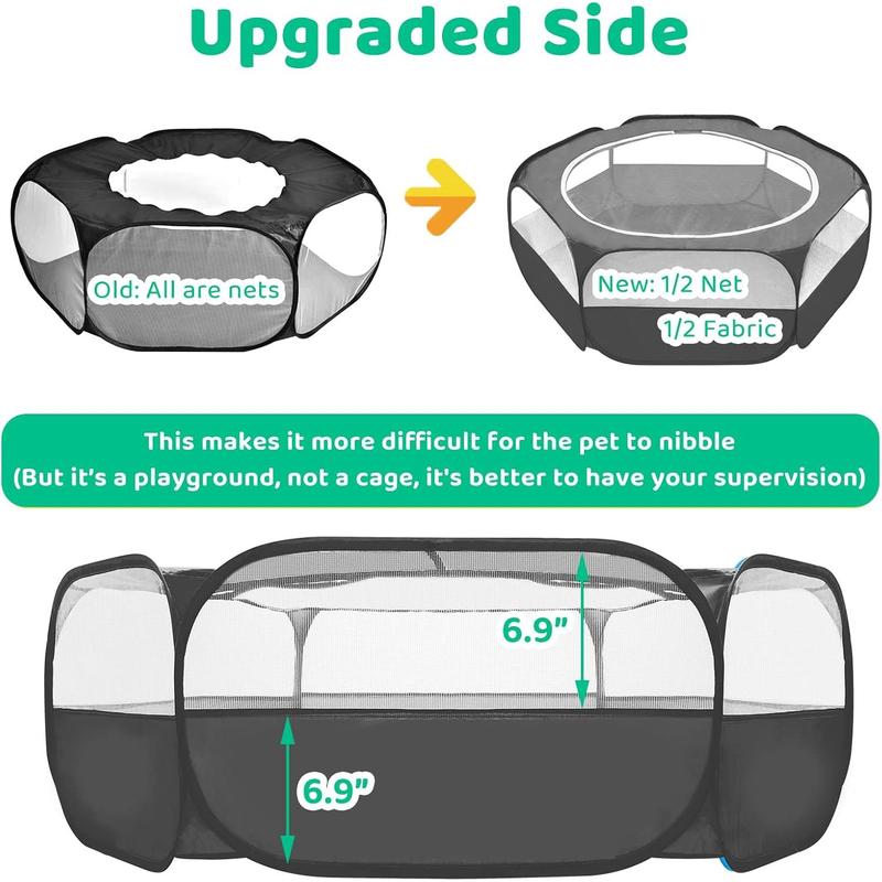 Small Animal Pop-Up Playpen with Mesh Cover, 47'' x 23.6'' x 15'' Chicken Brooder Box, Play Pen Indoor Outdoor for Guinea Pigs, Bunny, Rabbits, Ferrets, Chinchillas, Kittens