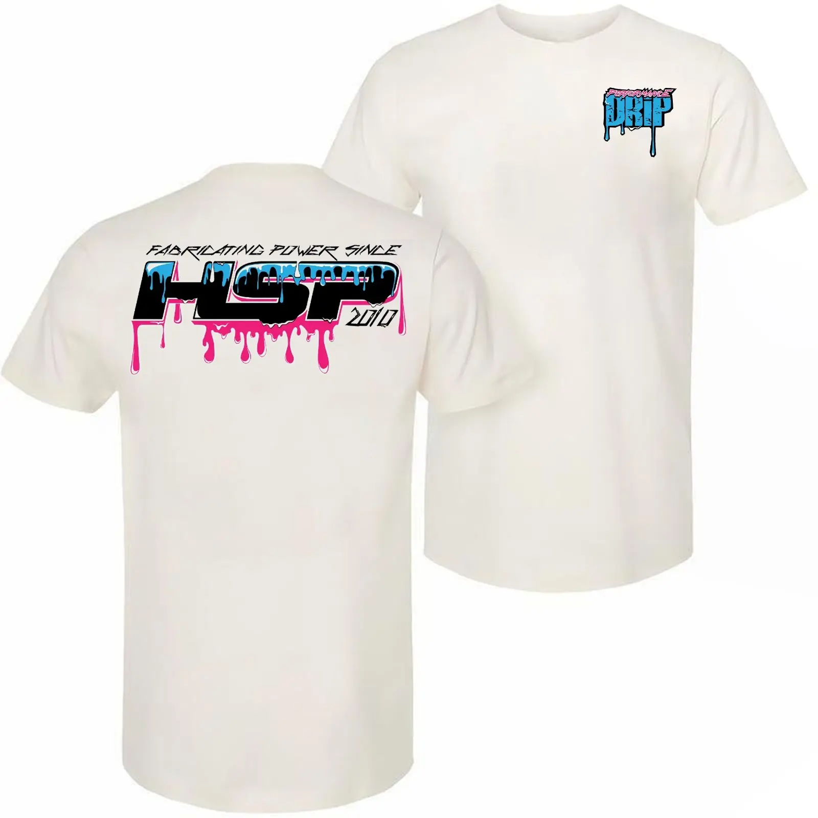 HSP Performance Drip T-Shirt for Men, Unisex Casual Shortsleeve Crewneck 100% Cotton, Top Menswear