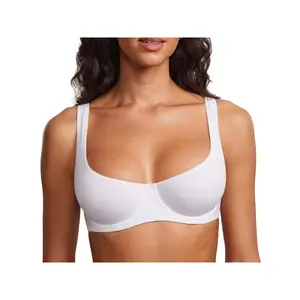 1 piece wireless bra, women's full-coverage support wireless bra, suitable for large busts, high-intensity sports yoga bra, with removable pads
