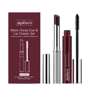 2-Piece Honey Eye Lip Classic Set, Curling Mascara & Smooth Moisturizing Lip Balm, Natural Color Enhancer, Makeup, Lip Makeup Kit