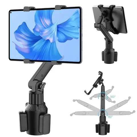 360-Degree Rotatable Car Cellphone & Tablet Mount Cup Holder Stand, Universal Cradle Accessory for 4.7-11.8'' iPhone, iPad Pro/Mini/Air, Samsung Devices, Tablet Car Holder, Automotive Phone Holder, Multifunctional Phone Holder