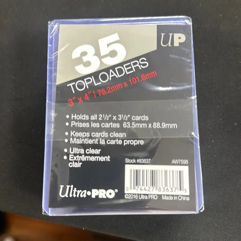 Ultra-PRO Toploaders 35 Ultra Clear 3"x4" Card Holders for 2 1/2"x3 1/2" Cards Stock #63637 AW7596