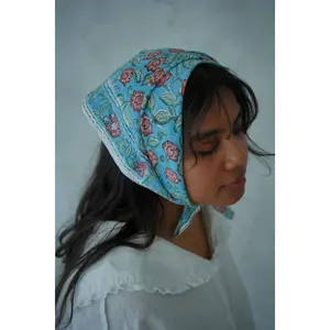 Floating Petals - Hand Block Printed Cotton Bandana
