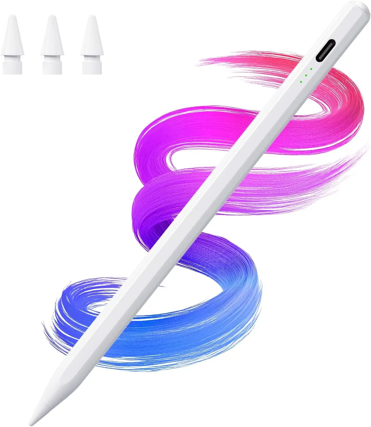 DotFlow Active Stylus Pen for iPad, Palm Rejection & Tilt Sensitivity Digital Pencil, USB-C Fast Charging, High Precision 1.5mm Fine Tip, Magnetic Attachment, Compatible with iPad 2018-2025 Pro Air Mini 10th & 11th Gen BackToSchool