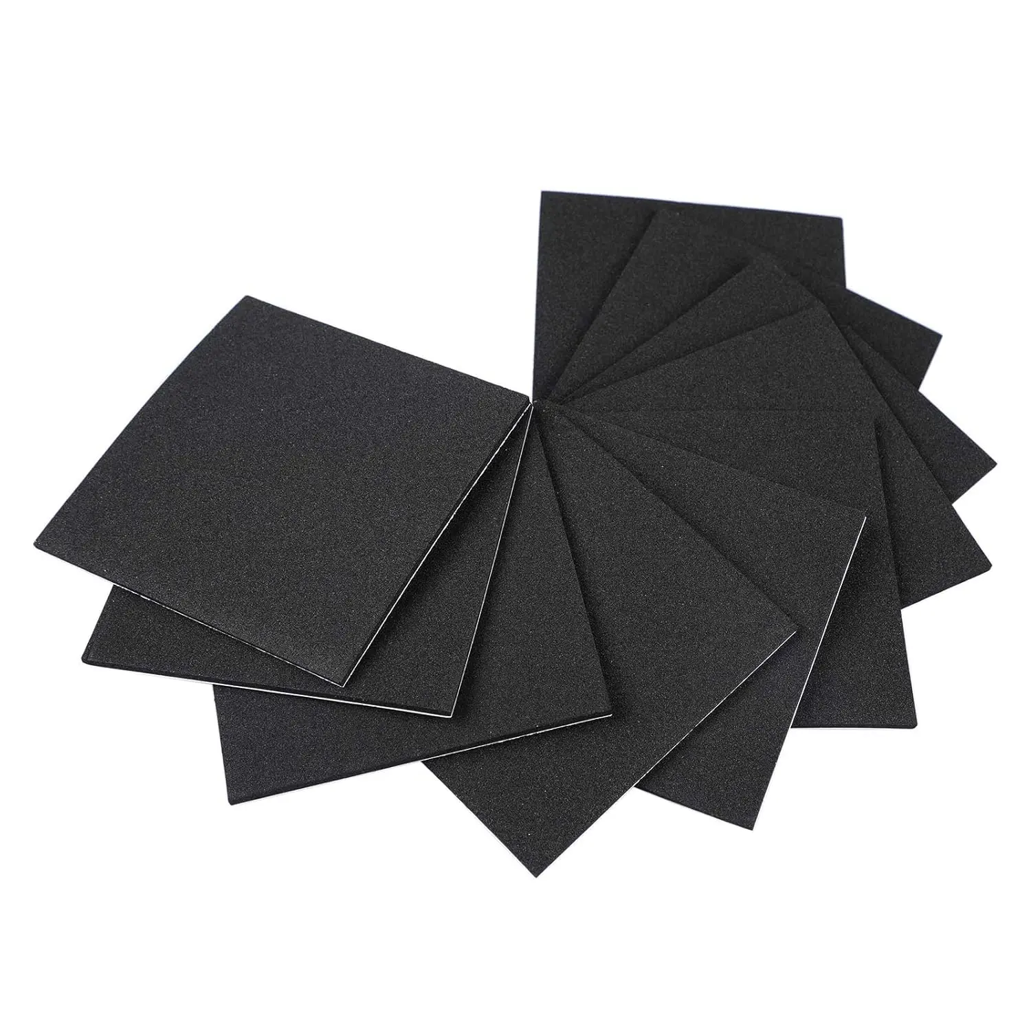 10 count Adhesive  Padding 1/8 in Thick X 4 in X 4 in,Closed Cell  Sheets Neoprene Rubber Self Stick Pads Anti Vibration Pads,Black (4in x 4in x 1/8in, 10 count)