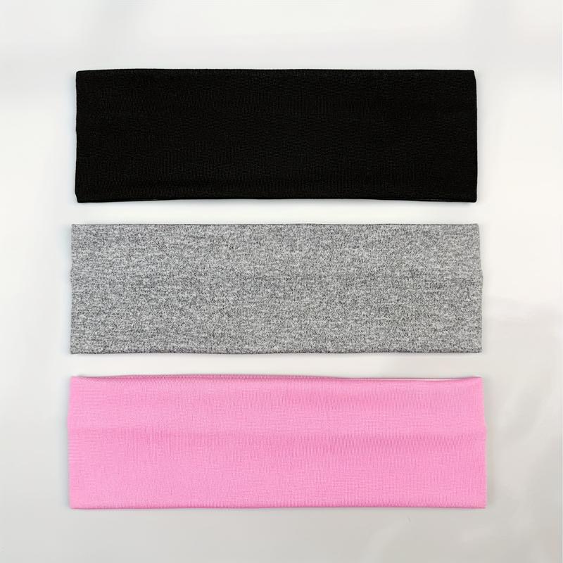 4 Pieces Minimalist Sporty Solid Color Hair Band, Elastic Wide Headbands - Solid Color Headscarf Style, Elastic Yoga And Exercise Straps, Summer 2024 Hair Accessories for Women & Men, Yoga Headbands | Casual Headwear | Elastic Fabric