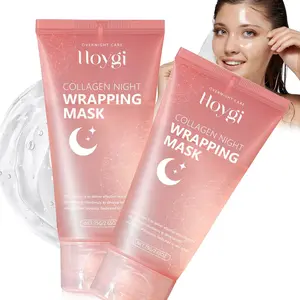 Collagen Overnight Wrapping Mask - Deep Nourishing Peel Off Face Mask for Glowing, Suitable for All Skin Types, Alcohol Free