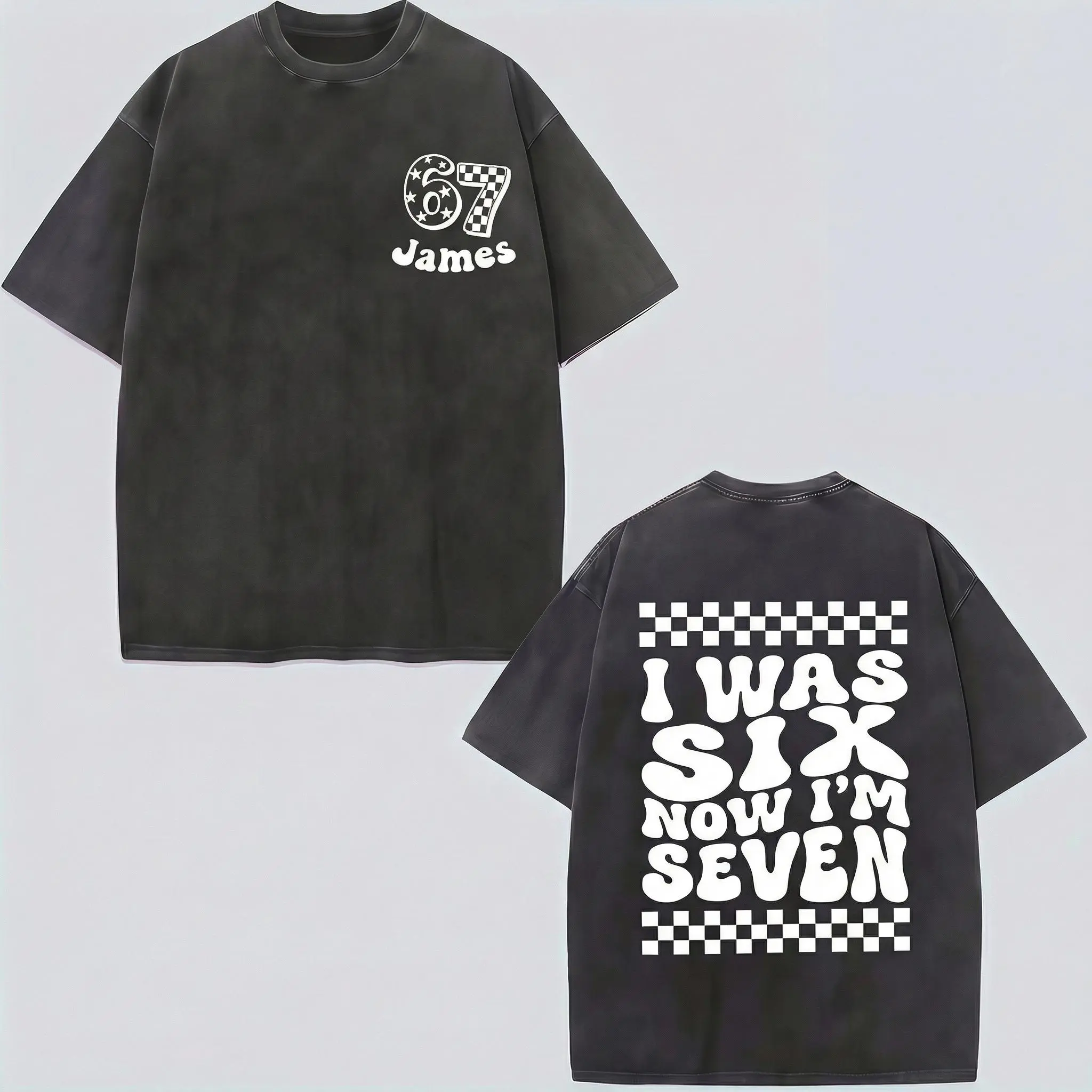 Custom “6/7” birthday T-shirt, birthday gift for boys, “Six Seven” girls’ tee, “I was 6, now I’m 7” birthday T-shirt, funny 7th birthday meme youth shirt/sweatshirt, printed in the USA