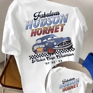 Retro Two Side Cars Gildan T-Shirt,  Cars Movie T-Shirt ,  Mcqueen and Mater Retro Vintage Unisex Oversized Anime Graphic Tee – Trendy Y2K Acid Gildan,Manga Game Movie Lover Gift For Fans Merch