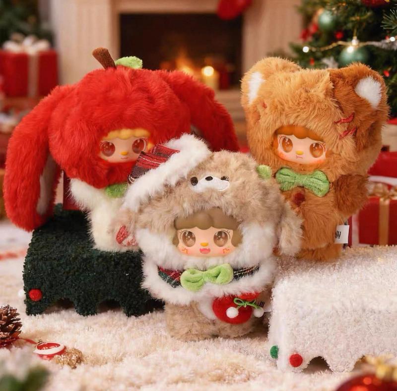 [New Year Sale  Buy 2, Get 1 Free]Yooki Christmas Jingle Bells Plush Blind Box – Festive Holiday Hanging Ornament, Cute Snowman & Winter-Themed Plush Charm, Soft Collectible Gift for Bags, Trees & Christmas Deco