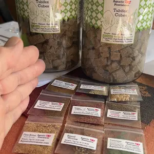 Tubifex Cubes, Freeze Dried Single ingredient Fish food High Protein Feeding Treat for Aquarium Fish