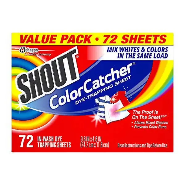 Shout Color Catcher Sheets for Laundry, Allow Mixed Washes, Prevent Color Runs and Maintain Original Clothing, 24 Count