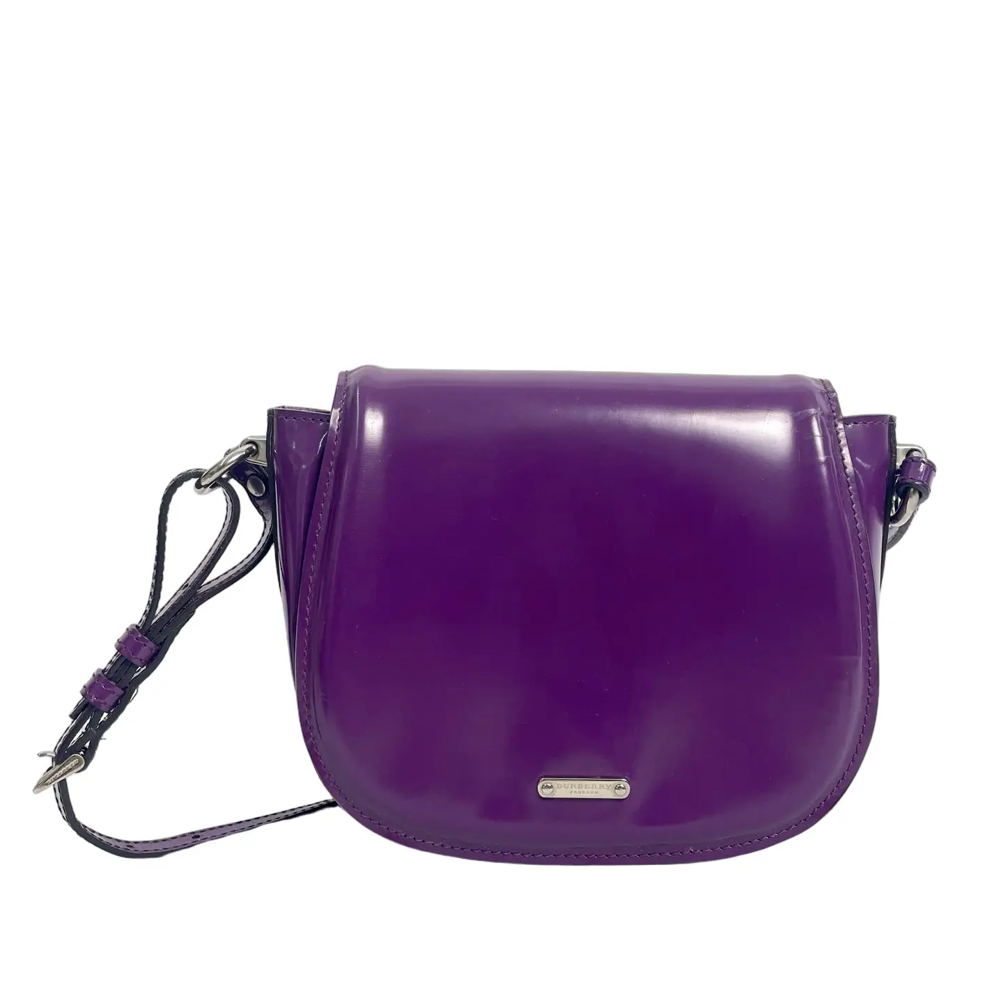 Pre-owned leather crossbody bag BURBERRY PRORSUM Luxury Patent Shoulder Bag | Designer Purple