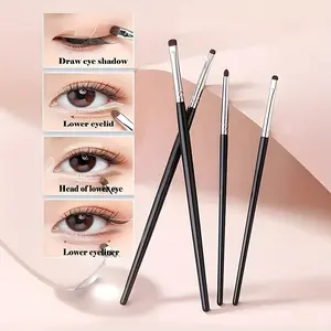 4-Piece makeup brush set, including eyeshadow brushes, highlight, nose shadow, eyebrow retouching - soft and skin-friendly makeup tool, portable travel makeup set