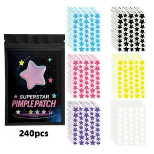 240pcs, Hydrocolloid Pimple Patches, Blemish Barrier Patches, Multiple colors, Star Shapes, Waterproof, Comfortable and Breathable, Gentle, for Acne Prone and Skin Multi-Pack