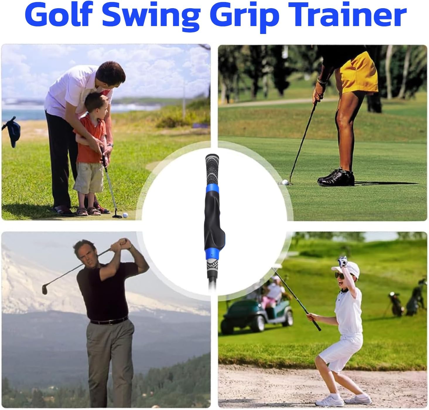 Golf Grip Trainer,Golf Club Grips,Grip Trainer Golf Club Ergonomic Design for Swing Correction and Muscle Memory Drills to Help Train Correct Hand Position ,Golf Accessories Gifts