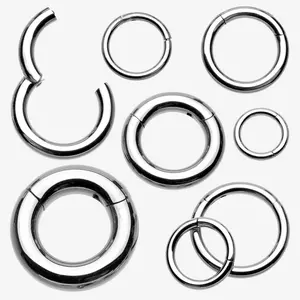 Implant Grade Titanium Basic Seamless Hinged Clicker Hoop Ring