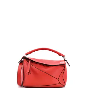 Pre-owned Loewe Leather Top Handle Bags Puzzle Bag Small by Rebag