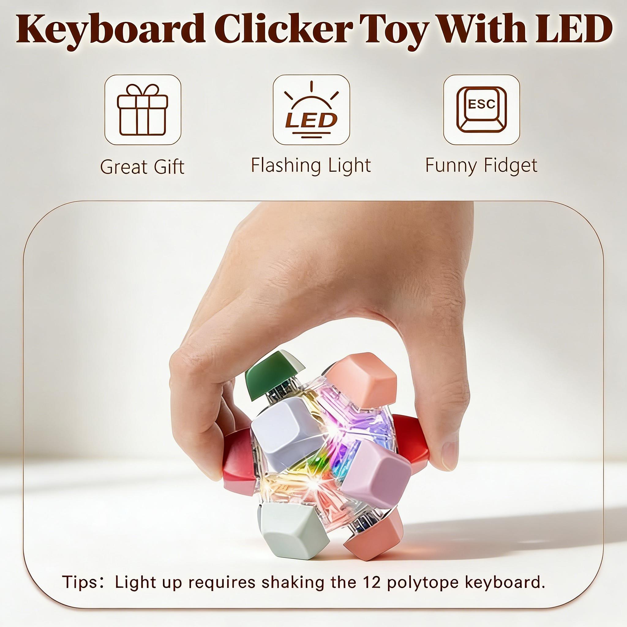 LED-Illuminated Keyboard Clicker – Sensory Fidget Toy for Stress Relief