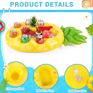 1pc Inflatable Floating Cup Holder Ring - Durable PVC Water Floater, Suitable for Pool Parties, Summer Barbecues And Outdoor Gatherings - Can Hold Drinks, Fruits, Toys - Bright Mixed Colors