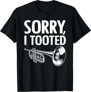 100% Cotton Funny Trumpet Player Design For Men Women Trumpet Trumpeter T-Shirt