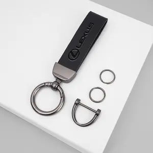 Vintage Leather Metal Key Ring, Sport Car Keychain, Keychain Charm, Custom Gift with Emblem, for Lexus Models Ct Es Gs Nx Is250 Ct200h Is300h Es300h Erx400h Nx300h