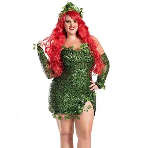 Adult Women's Halloween Leaf Sequins Halloween Costume Sexy Dance Dress Up Dress Up Party Carnival Stage Show Costume Dress Up Suit