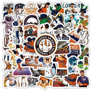 50 count Houston City Astrozzz Stickers Baseball Colorful Aesthetic Decals Vinyl Sticker  for Water Bottle Computer Laptop Luggage Phone  Skateboard Bumper 2-3 inches