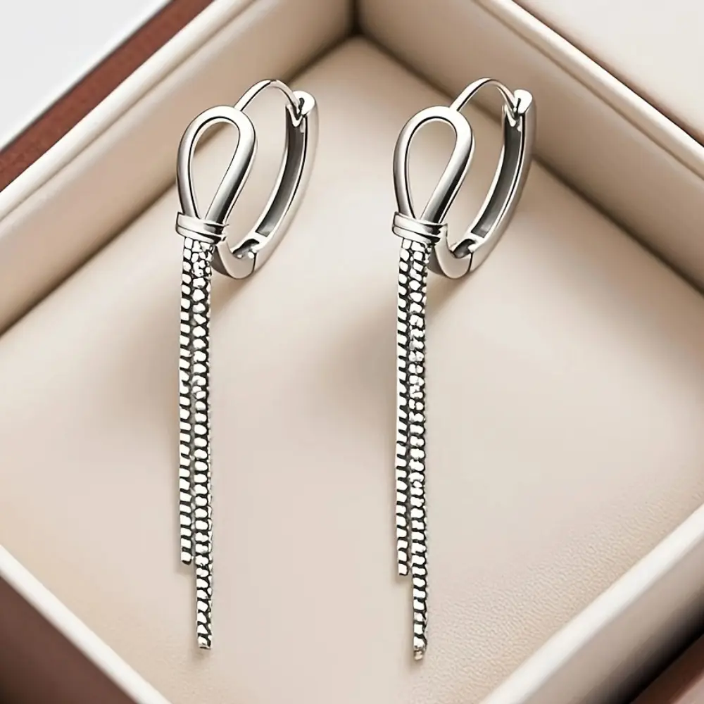 925 Silver Tassel Earrings - Anti-Allergy, Shiny, Budget-Friendly Jewelry for Daily Wear & Parties, Ideal Gifts for Women (Mothers, Girlfriends, Sisters, Friends) Including Halloween Presents