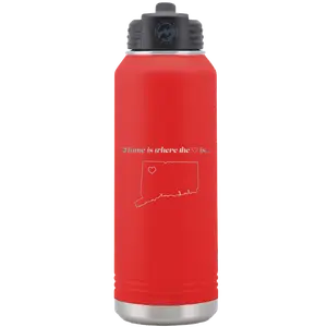 Connecticut Heart 32 oz Water Bottle | Red