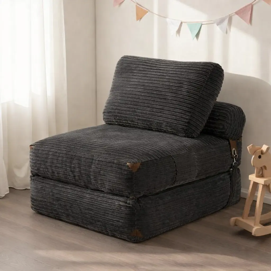 CAODOC Modern Upholstered Plush Boneless Foldable Cloud Sofa Bed - Chair-to-Bed in Secs, Guest-Ready Sleeper with Pillow, Plump Foam Filling, Antislip Base, Buckle Strap, No-Assembly Indoor Furniture for Living Room Sleepover