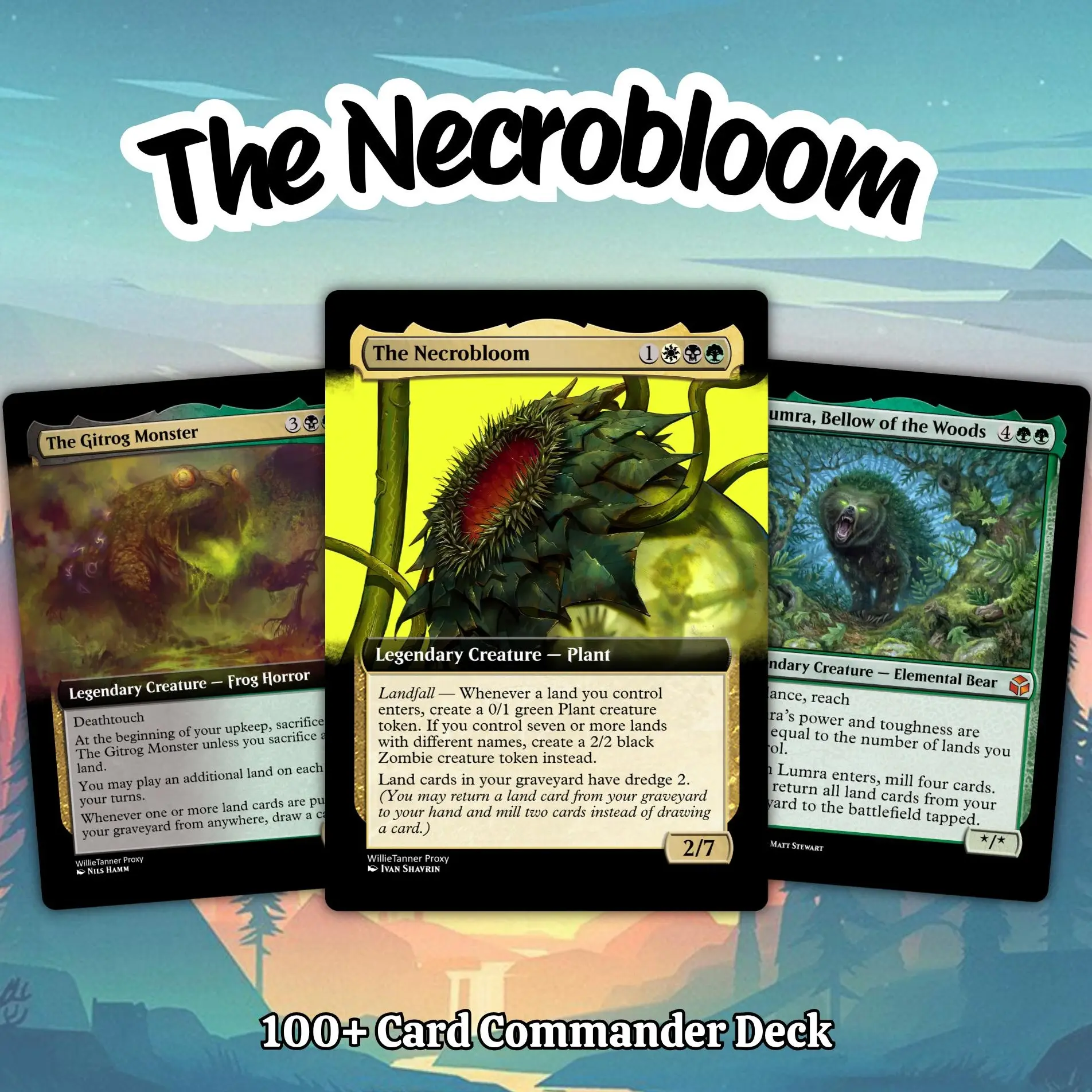 Proxy 100+ Card Commander Deck – The Necrobloom Deck Ready to Play Gift Perfect Gift for Collectors | EDH Commander Deck